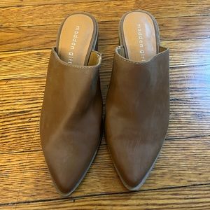 Madden Girl Block Heel Brown Mules - Size 6